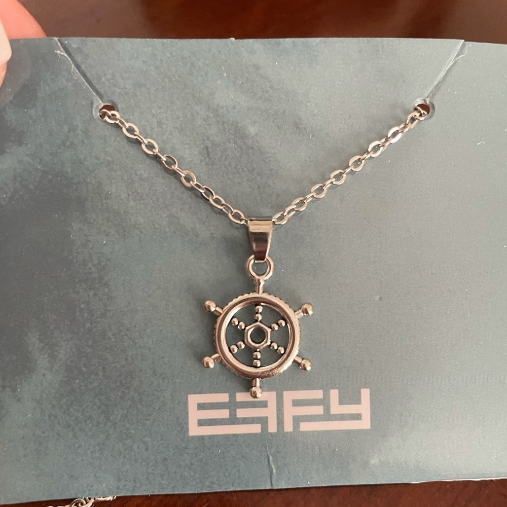 EFFY captains/ship wheel silver tone necklace